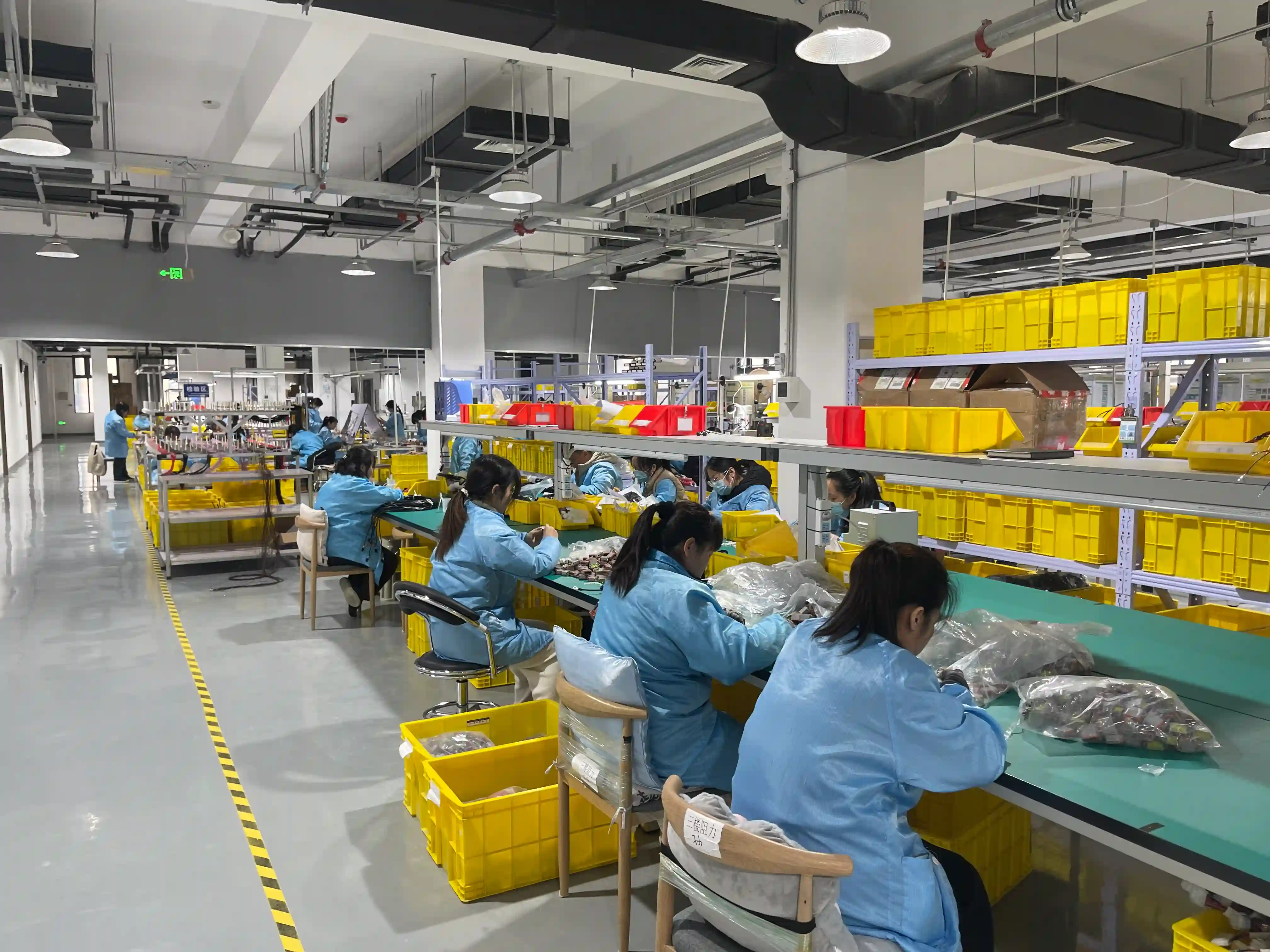 Robot cable engineering change control line with harness assembly and inspection